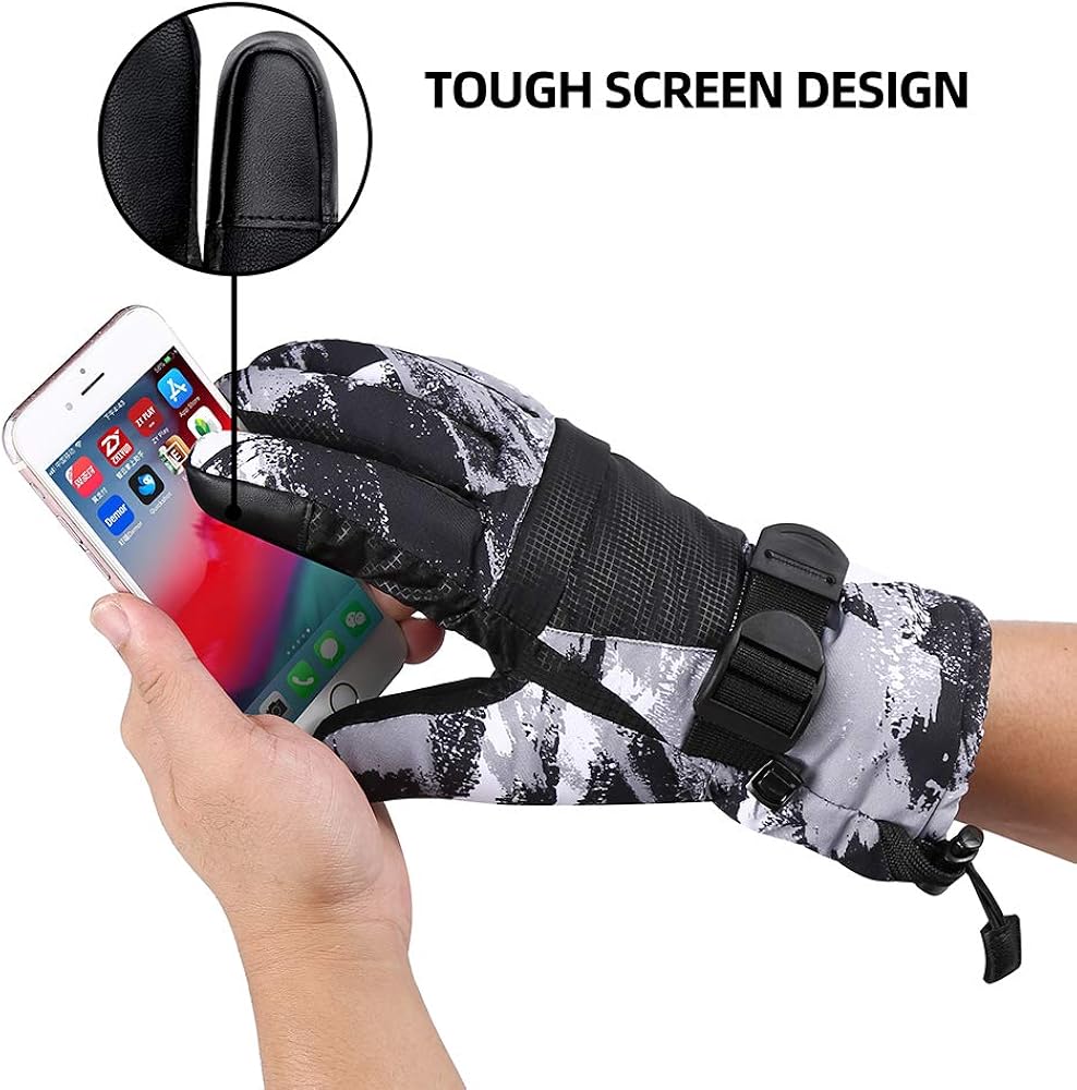 Ski Gloves, Warmest Waterproof and Breathable Snow Gloves for Mens, Womens, Ladies and Kids Skiing, for Parent Child Outdoor : Clothing