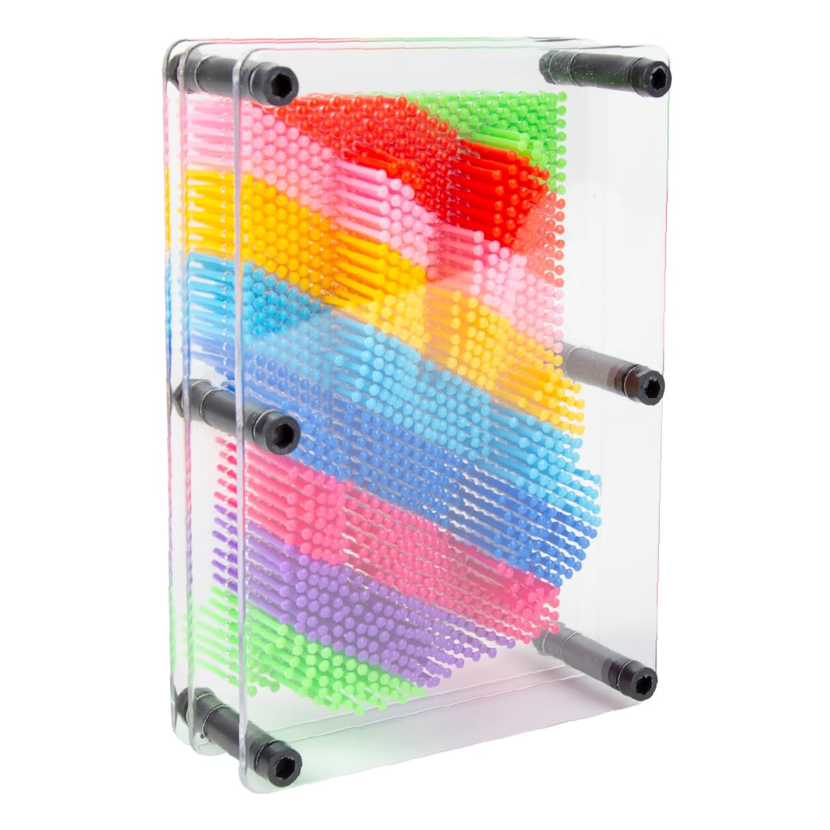 Global Gizmos 45149 Rainbow Pin Art Impression Toy/Ideal for Home and Office/Novelty Fun Gift / 3D Fun Desktop Sculpture Gadget/Classic Retro Game / 18cm x 13cm
