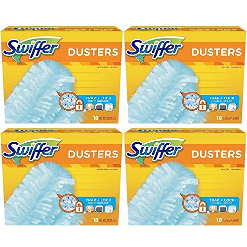 Swiffer 180 Dusters, Multi Surface Refills, Unscented Scent, 18 Count, 4-Pack