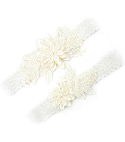 Ensemble Jarretière De Mariage En Dentelle Florale