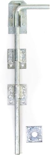 White Hinge Long 18in Galvanised Drop Bolt for Gates & Doors view 2