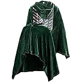 Green Hooded Cape Blanket Cosplay Costume Outfit Hooded Cloak Soft Warm for Adult Men Women