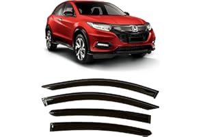 OLLTOZ 2016-2022 Tape-On Side Window Visor Deflectors for Honda HR-V Lx Ex Sport Ex-L HRV Smoke Tinted Rain Guards 2017 2018 2019 2020 2021