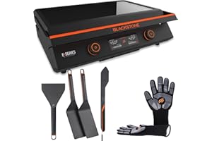 22 Inch Blackstone Electric Griddle Nonstick with Lid, 8001 E-Series Tabletop Large Griddle with Blackstone Griddle Accessories For Indoor and Outdoor Use and Wholesalehome Reusable Gloves and Cloth