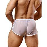 Ychnaim Mens Low Rise Split Shorts Exotic Short Lounge Boxers