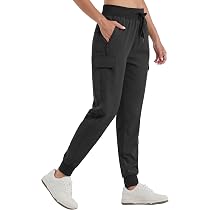 Pantacourt Cargo Femme Léger - Pantalon Randonnée Séchage Rapide UPF 50 - Imperméable Avec Poches - Taille élastique - 3