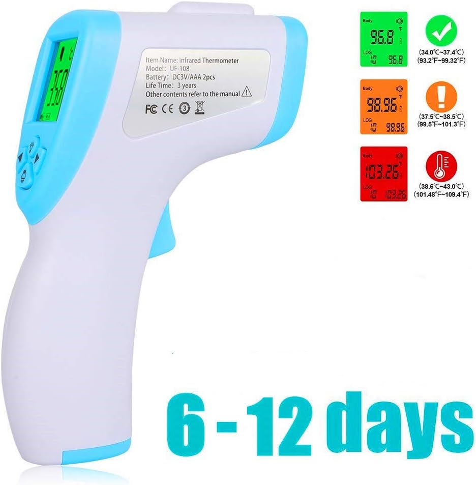 Forehead Thermometer ˚C / ˚F Adjustable No-Touch Thermometer Infrared Thermometer Digital Thermometer Forehead, Professional Precision Digital Medical Infrared Thermometer for Baby and Adult