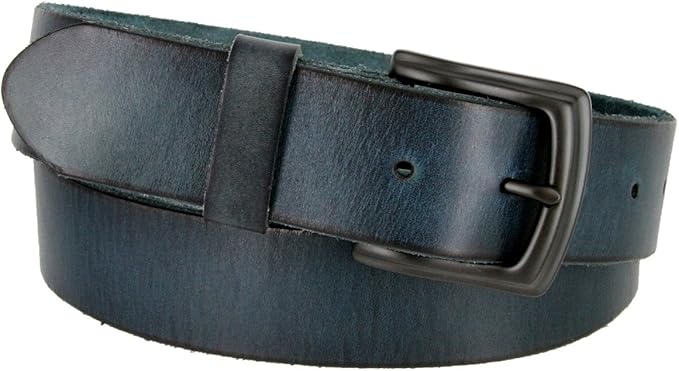 Amazon Belts Com メンズ メンズ本物のフルグレインレザーカジュアルジーンズベルト1 1 2 38ミリメートル 34 青 ベルト 通販