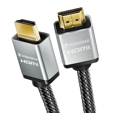 POSUGEAR HDMI Kabel 2m,Nylon Geflochten,Ultra HD 4K 2160p,3D,Full HD 1080p,ARC,HDR,Highspeed mit Ethernet,kompatibel mit HDMI