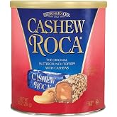 Brown &amp; Haley CASHEW ROCA Canister, Individually Wrapped Buttercrunch Toffee with Cashews, 10 Ounces (Pack of 1)
