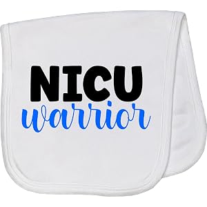 inktastic NICU Warrior Blue Baby Burp Cloth White 48f69
