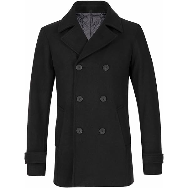 Mil-Tec Men's US Navy Pea Coat Black Size S at Amazon Men's