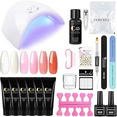 Amazon 6pcのポリジェルキット ネイルポリジェルセット 36wネイルライト付きセット ネイルアートキット マニキュアセット 初心者用セット Twinkle Store ネイルアートキット 通販