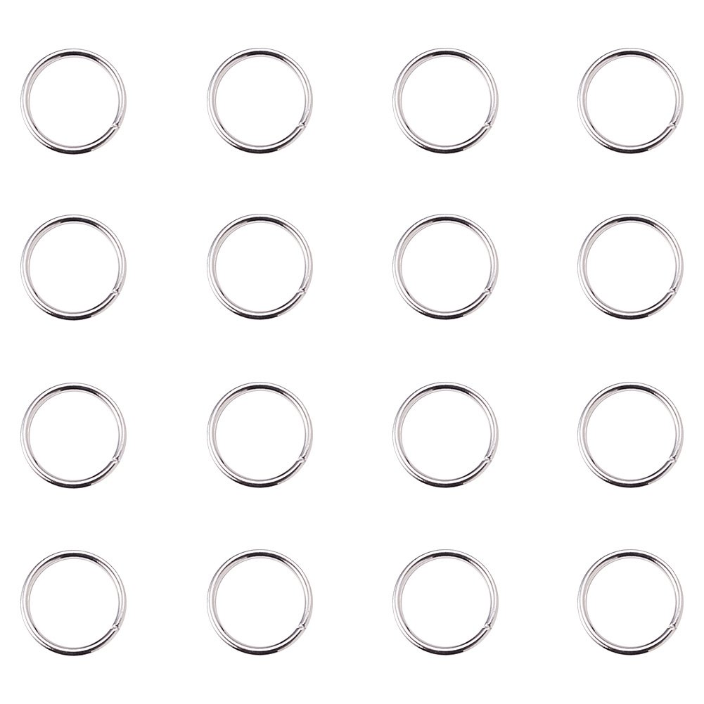 PH PandaHall about 260 pcs Brass Jump Rings Close but Unsoldered, Silver, 10x1mm