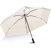 LEAGERA Sun Travel Umbrella UPF - Mini Umbrella for Purse Compact UV Blocker Collapsible Lightweight Sturdy Fun Tiny Umbrellas