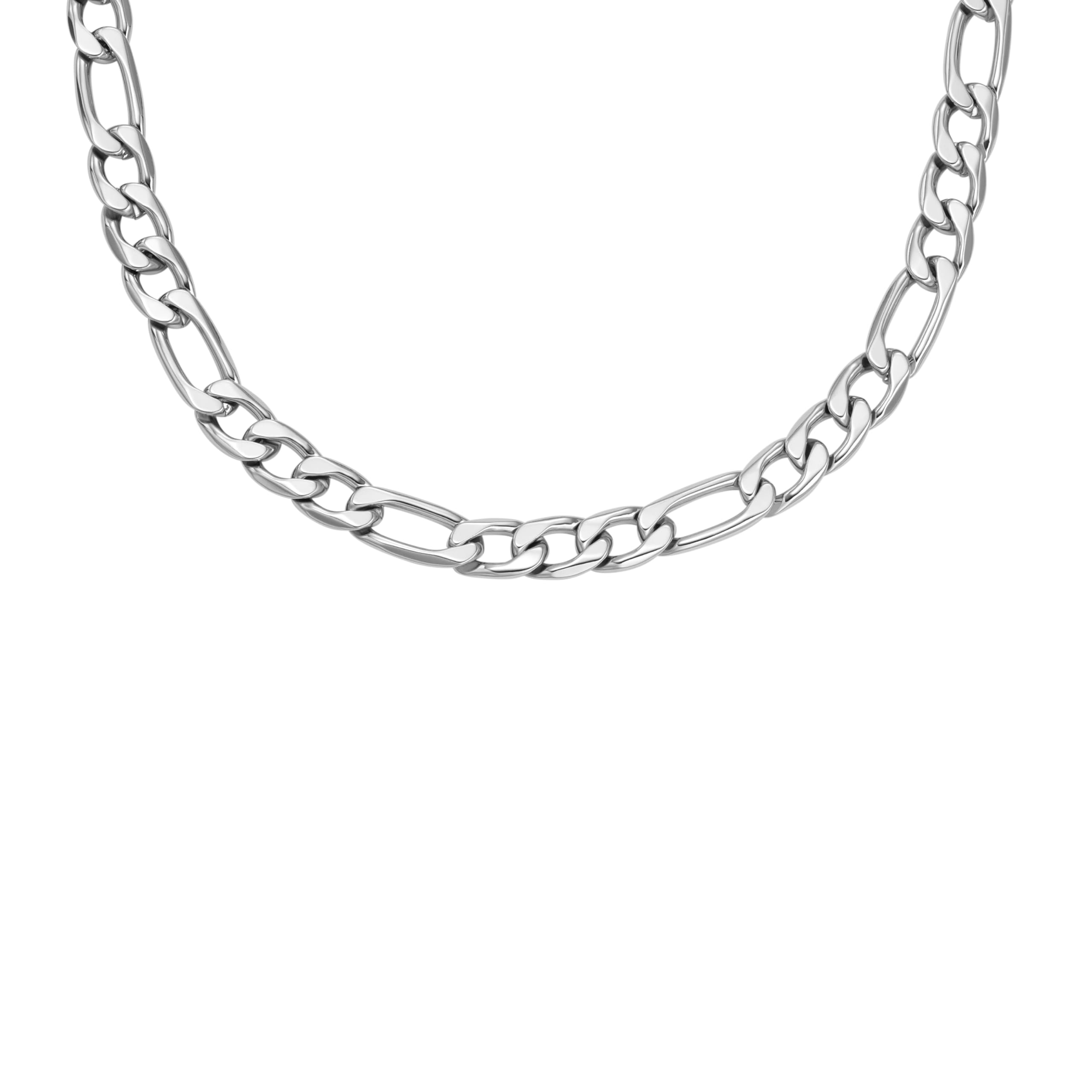 Fossil Men’s All Stacked Up Stainless Steel Chain Necklace, Color: Silver (Model: JF04721040)