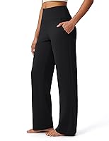 Bobobigo Yoga Pants Women Wide Leg Pants with Pockets High Waist Stretch Dress Pants Loose Casual Lounge Black XS