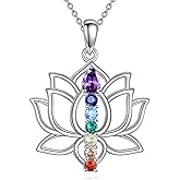 POPLYKE Louts Necklace 925 Sterling Sliver Louts Abalone Necklace with Moonstone Necklace Louts Jewelry Gifts for Women