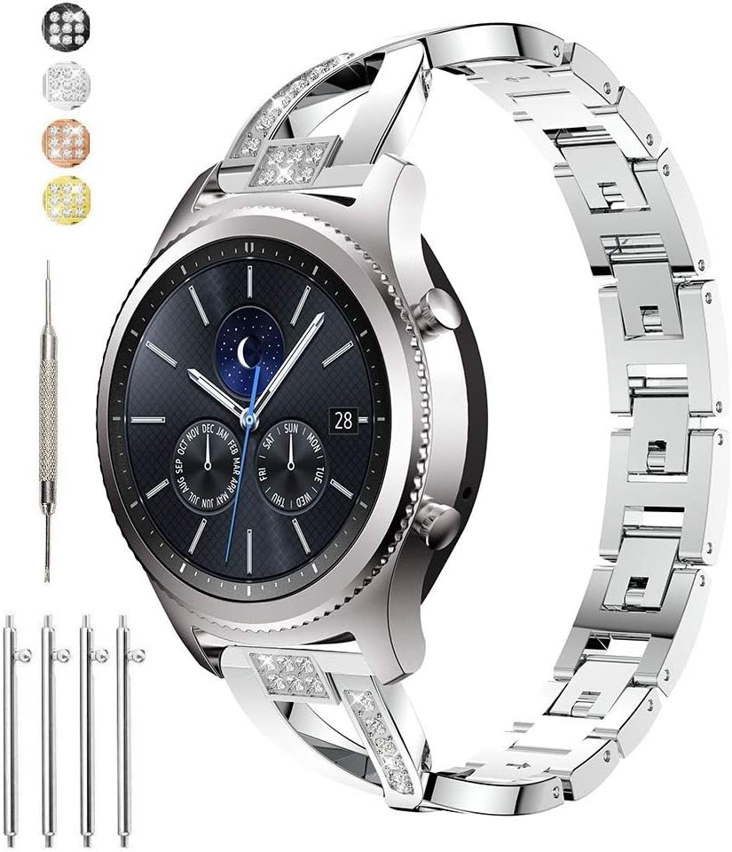 Taolla for Gear S3 Frontier/Classic Watch Bands, Galaxy Watch 46mm Band, Metal Replacement Bracelet Wristband Sport Strap Compatible Samsung Gear S3 Frontier/Classic Smart Watch + Galaxy Watch 46mm