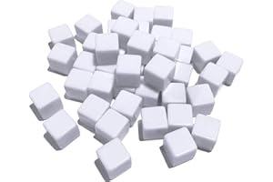 NAKIMO 48 PCS 16MM Blank White Dice for Board Games, DIY, Fun, and Teaching