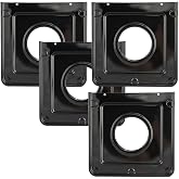 Range Kleen Style J Square Black Porcelain Drip Pans, 4-Pack | Heavy-duty 9.125 x 9.3125in replacements fit compatible gas ranges; measure existing bowls before ordering.