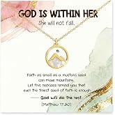 Mustard Seed Necklace for Teen Girls Women Trendy Christmas Gift Stuff | 18K Gold Plated/Stainless Steel Moving Mountains Christian Faith Necklace, Gift Box for Christmas Confirmation Baptism Gifts