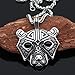 GuoShuang Men stainless steel bear head norse viking amulet pendant necklace