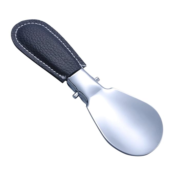 Shoe Horn Foldable Metal Travel Shoe Horn Stainless Steel Silver tone