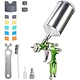 Huepar HVLP Gravity Feed Air Spray Gun with 1.3mm Stainless Steel Nozzle, 14CFM Professional Paint Gun Automotive with 600ml Aluminum Cup, 1/4 Adaptor and Filter, Optimal Working Pressure 29psi-SG300T