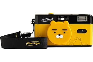 COREX Kakao Friends Reusable 35mm Film Camera [Ryan Edition], Fixed-Focus and Wide Angle, Build in Flash and Compatible with 35mm Color Negative or B/W Film (Film and Battery NOT Included)