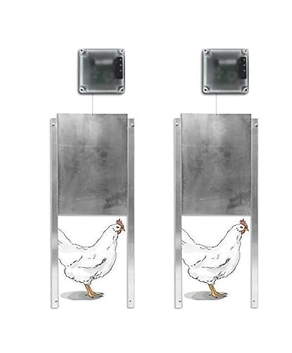 Automatic Chicken Coop Door Opener Door Light Sensing Indooroutdoor Battery Powered 6 Months Pack Of 2