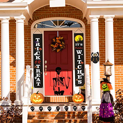 Motiloo Halloween Door Decorations Halloween Porch Banner Halloween Hanging Signs Halloween Spooky Decorations for Home Front Doors Walls Porch Party