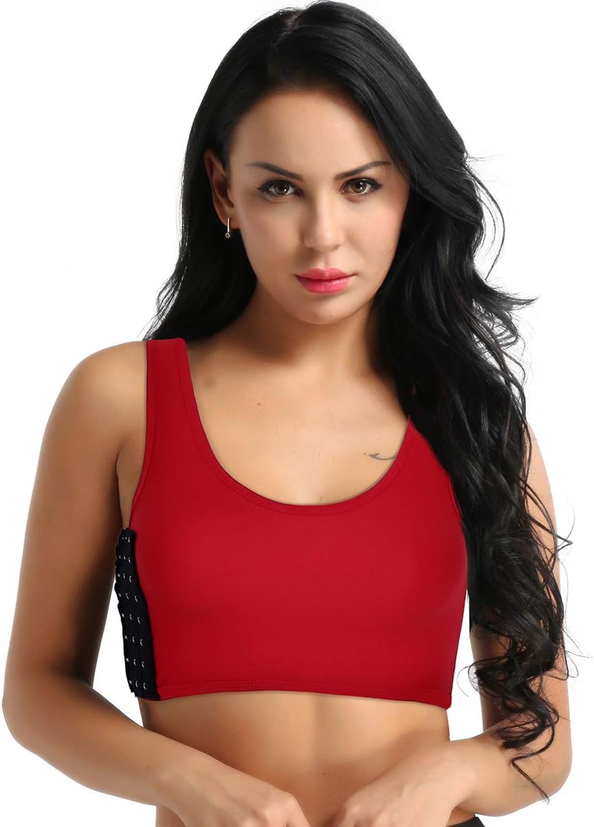 Women Tomboy Breathable Super Flat Bra Chest Binder Short Corset Sport Bra