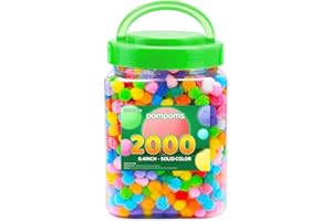 Eppingwin 2000PCS Multicolor Pom Poms, 0.4 Inch Soft Pompoms for Crafts, Assorted Colors 1CM Pom Pom for Arts & Crafts DIY Projects (Multi-colored)