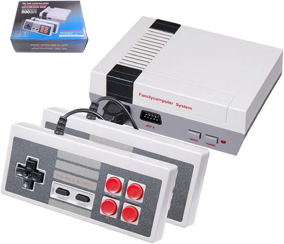 Retro Classic Family Game Console System with Built-in 500 TV Video Games