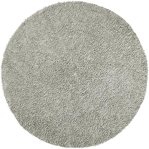Shagadelic Chenille Twist Round Rug, 5 by 5-Feet, Gray