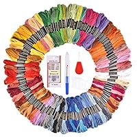 Embroidery Floss Set, 100 Colors Embroidery Thread Friendship Bracelets, Rainbow Crafts Floss, Floss Bobbins and Cross Stitch Kit