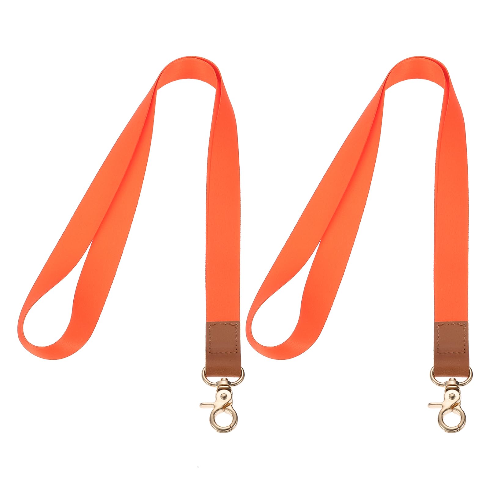 PATIKIL Neck Lanyard, 2 Set Long ID Badge Lanyard with Lobster Clasp for Teacher Women Men Keychain Lanyard Strap for Wallet Keys ID Card Whistle, Orange