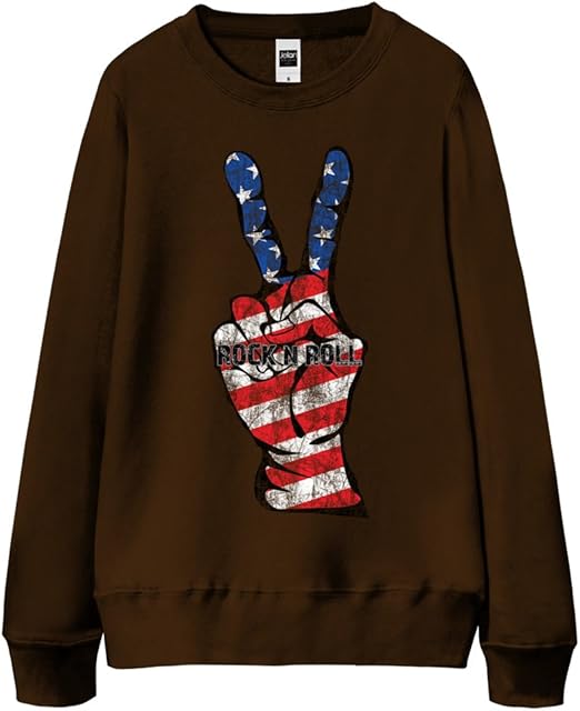 Amazon Co Jp ノーブランド品 ラブ ピース From アメリカ ブラウン Mサイズ メンズスウェット 服 ファッション小物