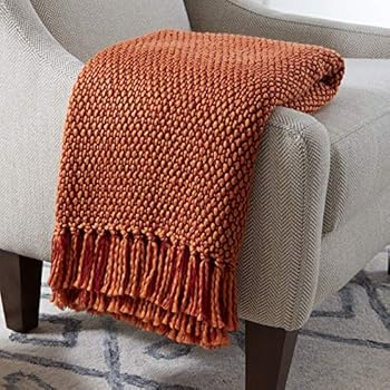 Stone & Beam Modern Woven Farmhouse Throw Blanket, Soft and Cozy, 50