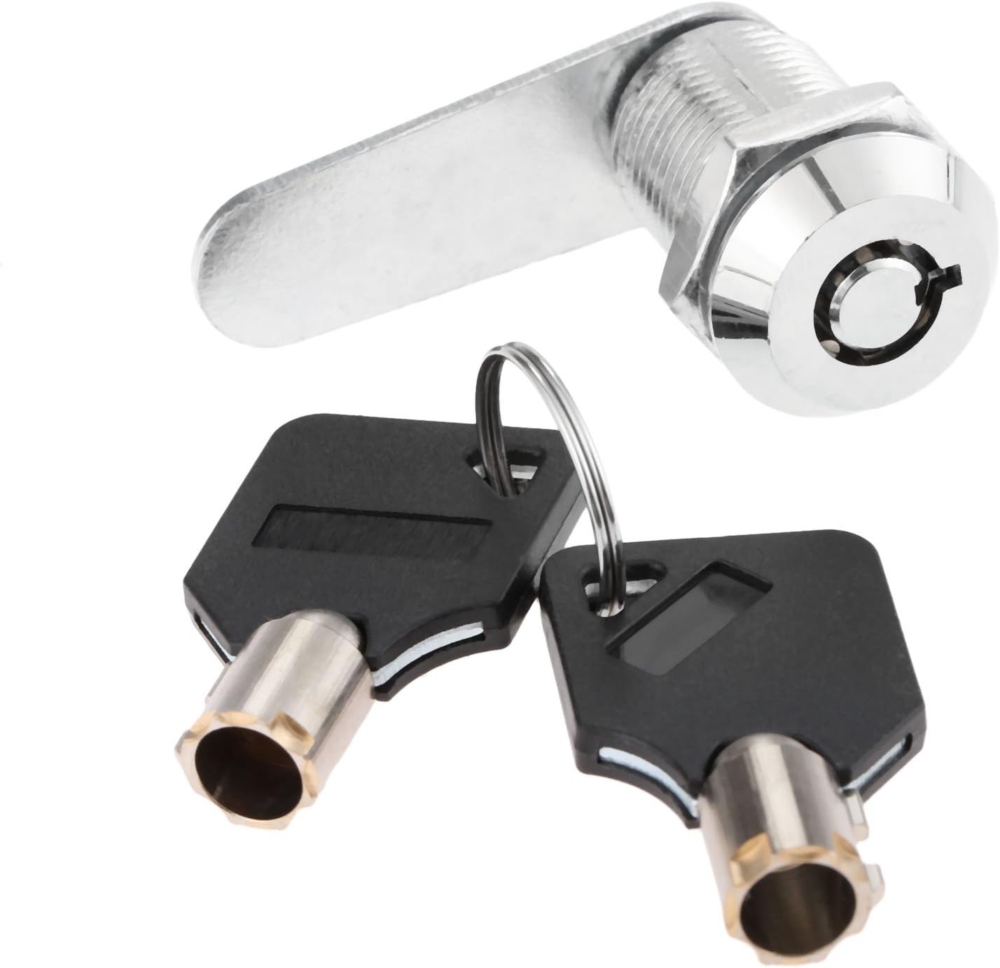 Hicello Cylinder Tubular Cam Lock diameter 18mm x 25mm Barrel 90 Degree 2 Keys for Residential Mail Box Lift Cabinet Loft Latch Utilties Infrastructure Tubular Round Key