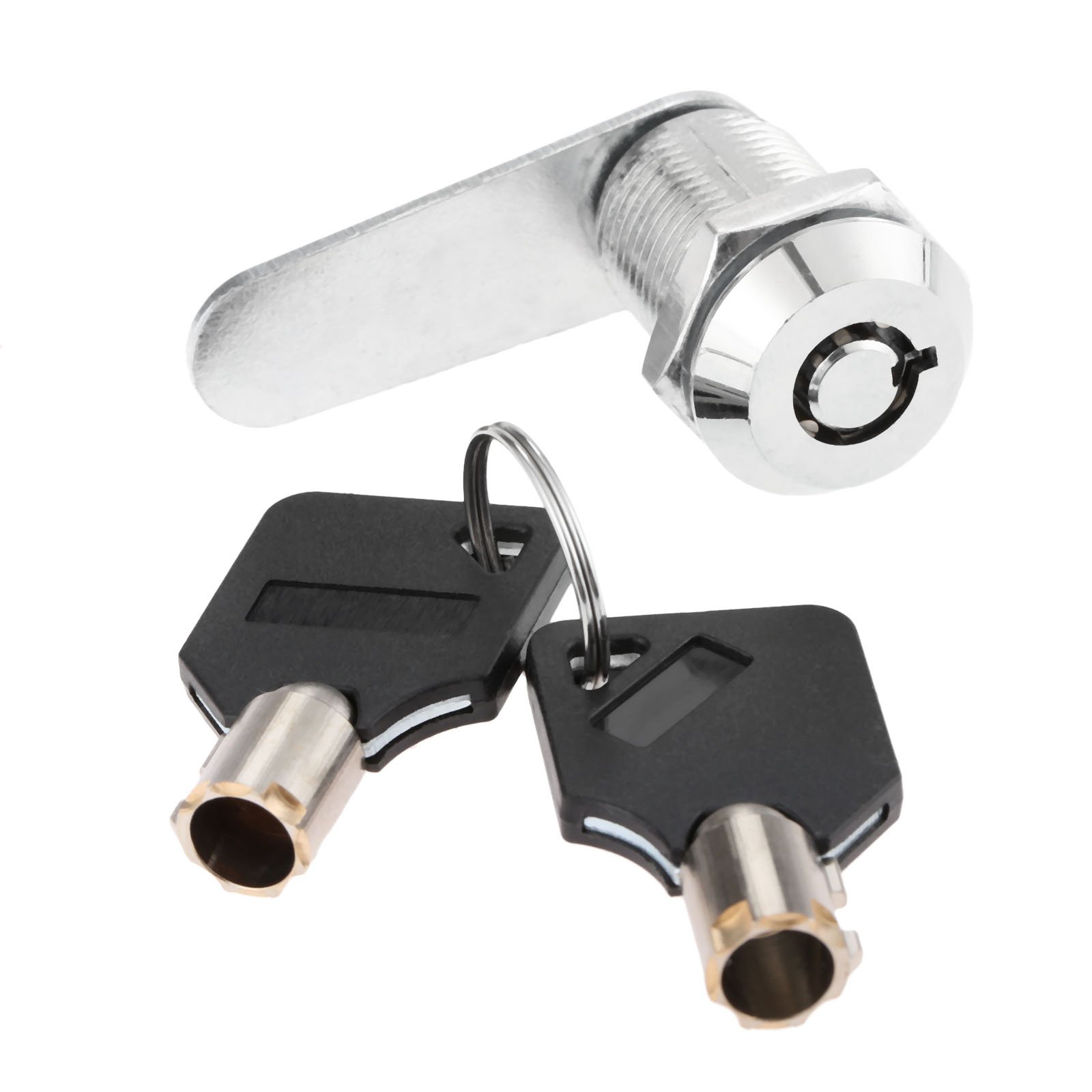 Hicello Cylinder Tubular Cam Lock Ø18mm x 25mm Barrel 90 Degree 2 Keys for Residential Mail Box Lift Cabinet Loft Latch Utilties Infrastructure Tubular Round Key