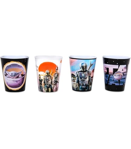Star Wars The Mandalorian 4 Piece 1.5oz Mini Plastic Cup Set