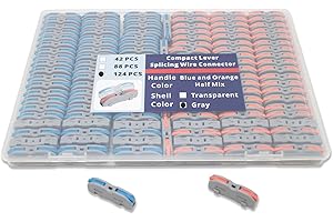 YQSIYU 124 Pcs Lever Wire Connectors Kit, 1 in 1 Out DIY Splicing Wire Connectors 28-12 AWG Quick Connect Electrical Splicing Kit