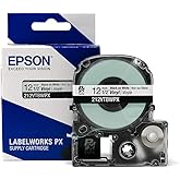 LABELWORKS 212VTBWPX Tape Cartridge - Black on White Flexible and Durable Vinyl Industrial Label Maker Tape - 1/2" (12MM) Wide, 22.9 ft