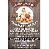 Chicken Coop Signs Chicken Signs Chicken Coop Rules Tin Sign Rustic Notice Tin Plaque Farm Decor Chicken Metal Tin Sign Funny Outdoor Tin Poster Chicken Decor Wall Art 8x12 Inch