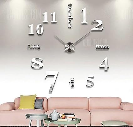 Unique Gadget DIY Wall Clock 3D Sticker Home Office Decor 3D Wall Clock (Covering Area:100 * 100cm) - T4215