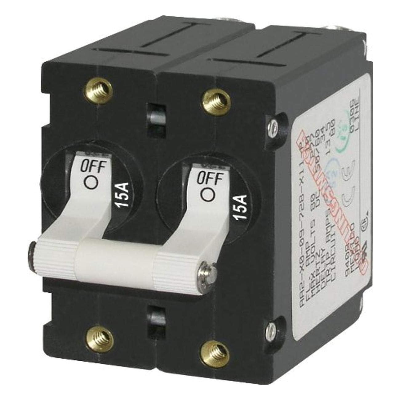 Photo 1 of Blue Sea Systems 7235 A-Series White Toggle Circuit Breaker - Double Pole 15A