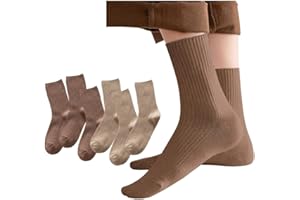 MarJunSep Crew Socks for Women - Cute Thin Cotton Fall Slouch Ankle Socks in Box Clean Vanilla Girl Aesthetic