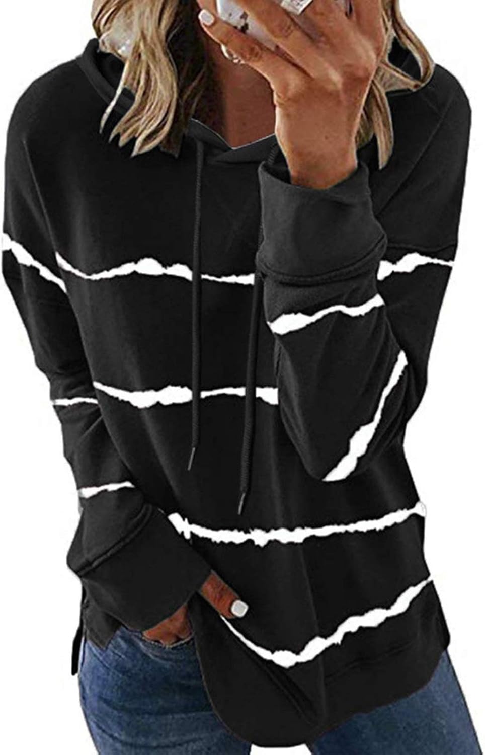 women's striped sweatshirts